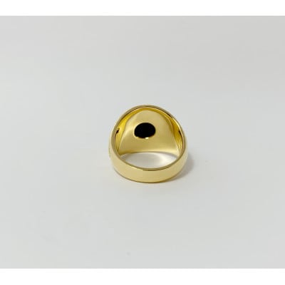 アクセサリー 指輪 (鋳造)K18YG オニキス サイズ 11号