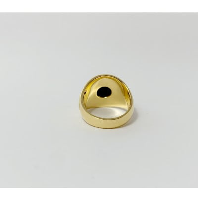 アクセサリー 指輪 (鋳造)K18YG オニキス サイズ 12号