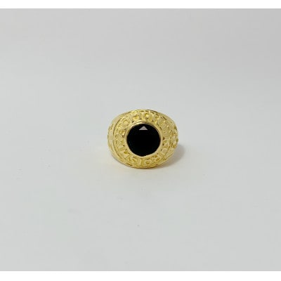 アクセサリー 指輪 (鋳造)K18YG オニキス サイズ 13号