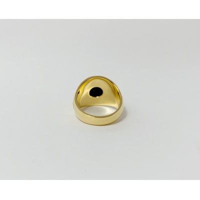 アクセサリー 指輪 (鋳造)K18YG オニキス留 サイズ 14号