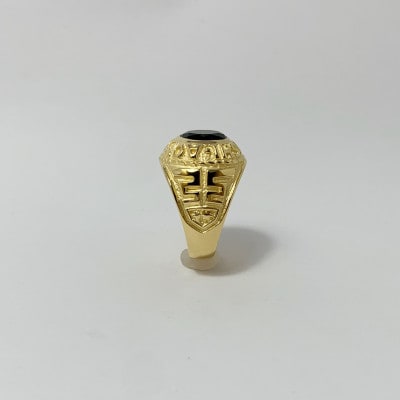 アクセサリー 指輪 (鋳造)K18YG オニキス サイズ15号