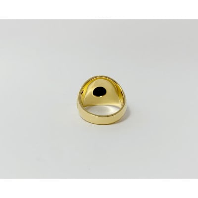 アクセサリー 指輪 (鋳造)K18YG オニキス サイズ15号
