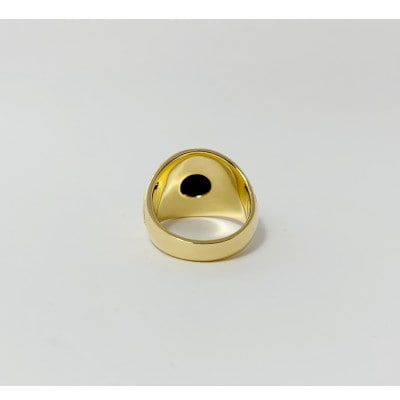 アクセサリー 指輪 (鋳造)K18YG オニキス サイズ 16号