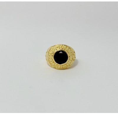 アクセサリー 指輪 (鋳造)K18YG オニキス サイズ 17号