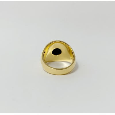 アクセサリー 指輪 (鋳造)K18YG オニキス サイズ 17号