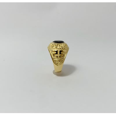 アクセサリー 指輪 (鋳造)K18YG オニキス サイズ 18号