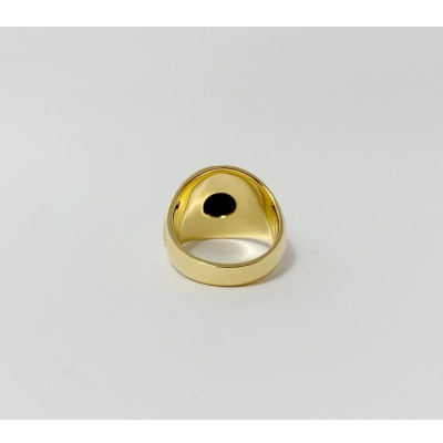 アクセサリー 指輪 (鋳造)K18YG オニキス サイズ 18号
