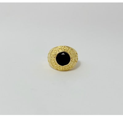 アクセサリー 指輪 (鋳造)K18YG オニキス サイズ 19号
