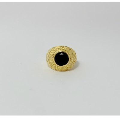 アクセサリー 指輪 (鋳造)K18YG オニキス サイズ 20号