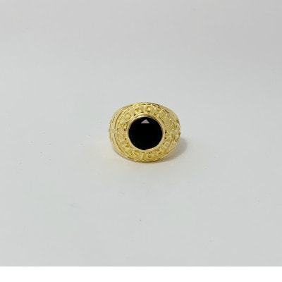 アクセサリー 指輪 (鋳造)K18YG オニキス サイズ21号