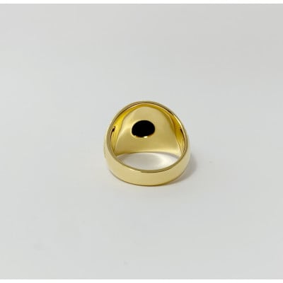 アクセサリー 指輪 (鋳造)K18YG オニキス サイズ 22号