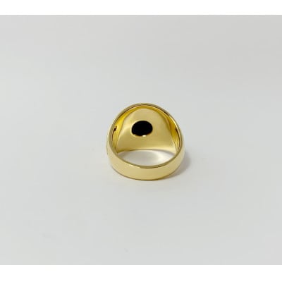 アクセサリー 指輪 (鋳造)K18YG オニキス サイズ 25号