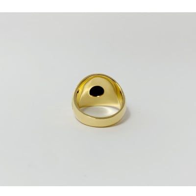 アクセサリー 指輪 (鋳造)K18YG オニキス サイズ 27号