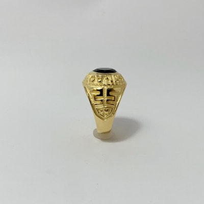 アクセサリー 指輪 (鋳造)K18YG オニキス サイズ 30号