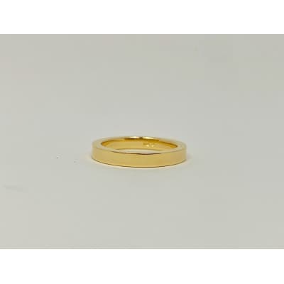 アクセサリー 指輪(鍛造)K18イエローゴールド  ストレート平角デザイン サイズ 16号
