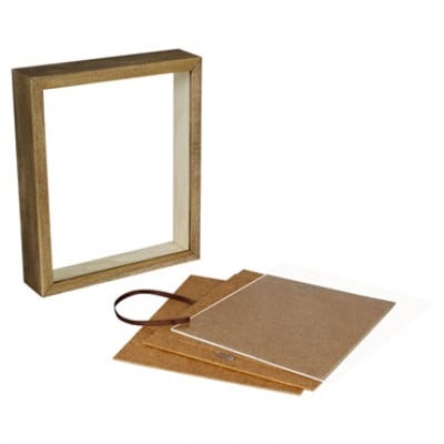 ボックスフレーム/フェイバリット ブラウン+中枠K1(白)+フェイバリット台紙/3面ベージュ