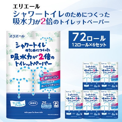 【発送月固定定期便】吸水力2倍トイレットペーパー12R×6セット全2回