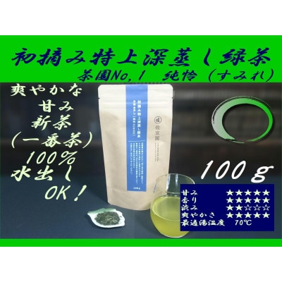 佐京園の深蒸し新茶　100g×6種セット　(マカロン缶付き)
