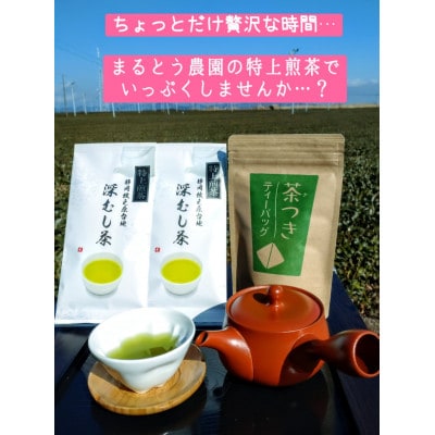 牧之原台地より直送!ちょっと贅沢♪特上深蒸し煎茶リーフと上煎茶ティーバッグ