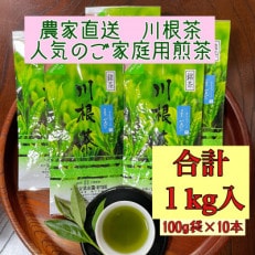 川根茶 ご家庭用 普通煎茶やまびこ1kg (100g袋&times;10袋セット)