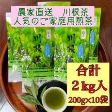 川根茶 ご家庭用 普通煎茶やまびこ2kg (200g袋&times;10本セット)