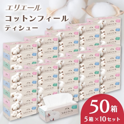 エリエール コットンフィールティシュー150W5箱×10セット
