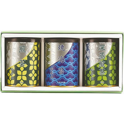 山本山　海苔・銘茶詰合せ　(焼海苔8切36枚、煎茶70g、深蒸煎茶70g)