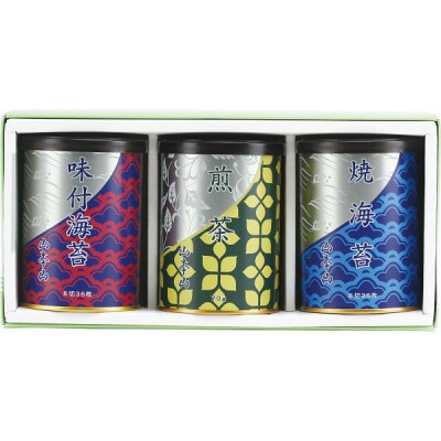 【残暑お見舞い・のし付き】山本山　海苔・銘茶(焼海苔8切36×1・味付海苔8切36×1・煎茶70g)