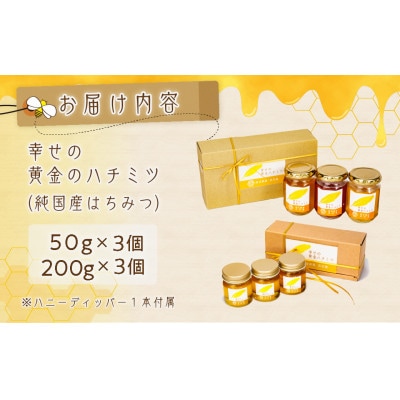 はちみつ 幸せの黄金ハチミツ 750g(50g×3個・200g×3個)箱入り