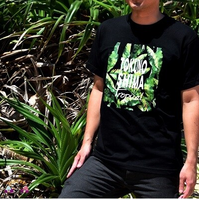 TOKUNOSHIMA発ブランド　OBORA　Tシャツ　【バナナリーフ:BLACK】