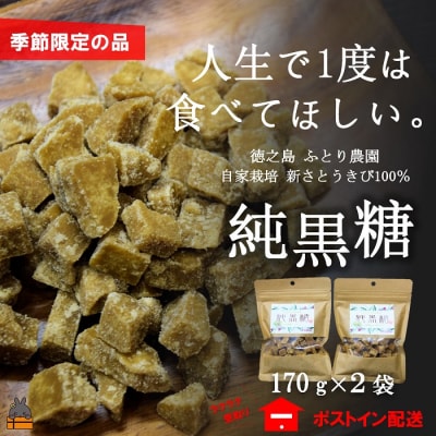 《先行予約》～人生で1度は食べてほしい～徳之島の純黒糖(2袋)【ポストイン配送】