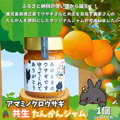 《徳之島町オリジナル!》アマミノクロウサギ共生たんかんジャム 160g　