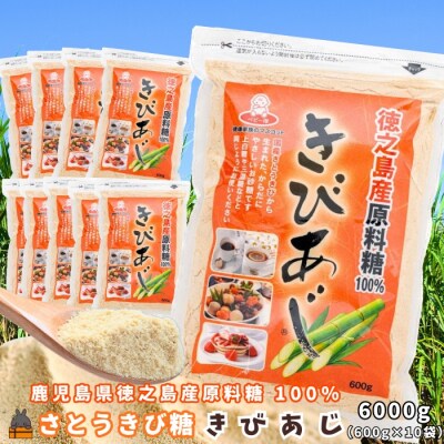 徳之島産原料糖100% さとうきび糖 きびあじ(600g×10袋) ( 砂糖 調味料 )