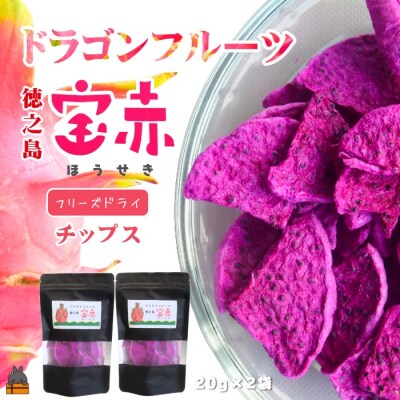 ドラゴンフルーツ 徳之島 宝赤(ほうせき)フリーズドライ(チップス×2袋)