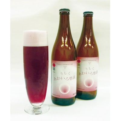 100%茨城県牛久市産葡萄果汁使用　発泡酒「うしく あわいろ紫滴(しずく)」6本セット