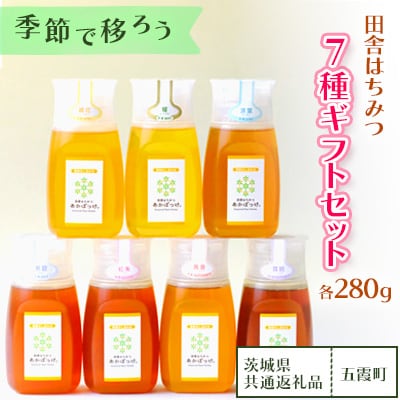 季節で移ろう田舎はちみつボトル7種セット【ピタットボトルB7】【茨城県共通返礼品/五霞町】