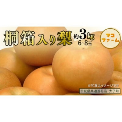 【桐箱入り】梨 約3kg (6～8玉) 【2026年8月上旬発送開始】