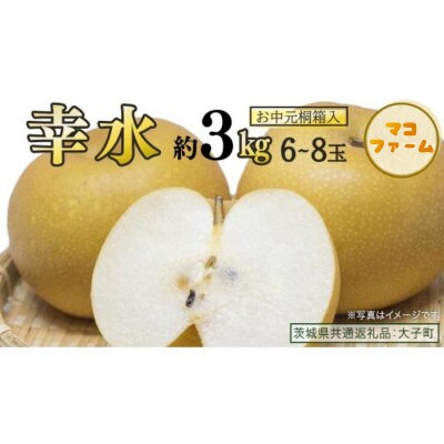 【 お中元 桐箱入り 】 幸水 約3kg (6～8玉)【2026年8月上旬発送開始】