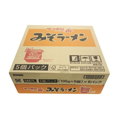 千葉県旭市　サンヨー食品のサッポロ一番みそラーメン　1ケース(5食入×6個パック)