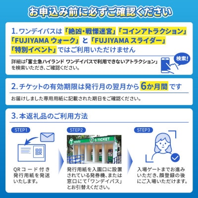 富士急ハイランドワンデイパスファミリーチケット3名(大人2名・小人1名)