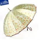 舟久保織物の雨傘/長傘 ほぐし織 桜吹雪/緑 16本骨カーボンファイバー レディース 日本製