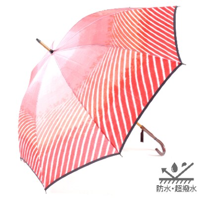 雨傘 富士山/赤 ほぐし織/傘/高級傘/雨長傘【舟久保織物】 | お礼品 売り半額 ほぐし織の傘 傘