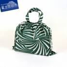 【2wayレインバッグカバー】傘生地で作ったエコバッグ(カラビナ付)　てまり(緑) 防水・撥水加工