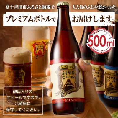 【毎月定期便】地ビール(クラフトビール)500ml瓶 計6本 3種×各2本「ふじやまビール」全3回