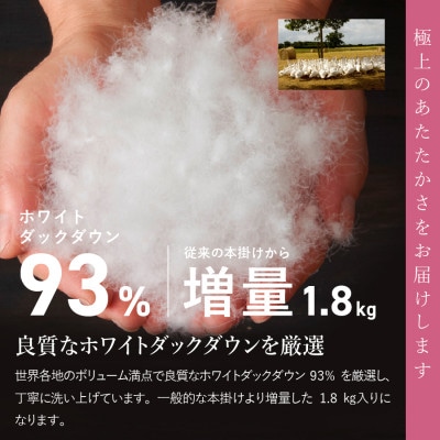 訳あり 羽毛本掛け布団 増量 ダウン93% ダブル お任せ柄 日本製【甲州羽毛ふとん】増量1.8kg