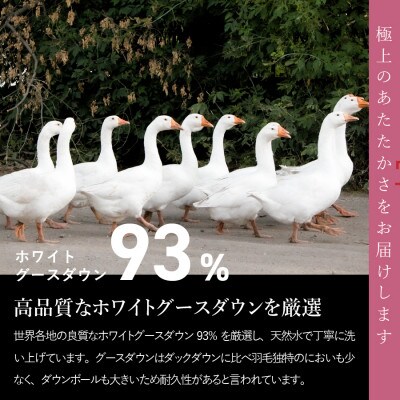 【甲州羽毛合い掛けふとん】手洗いできるロイヤルゴールドホワイトグース93%(セミダブル/アイボリー)