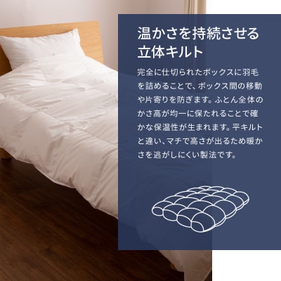 【甲州羽毛合い掛けふとん】手洗いできるロイヤルゴールドホワイトグース93%(セミダブル/アイボリー)