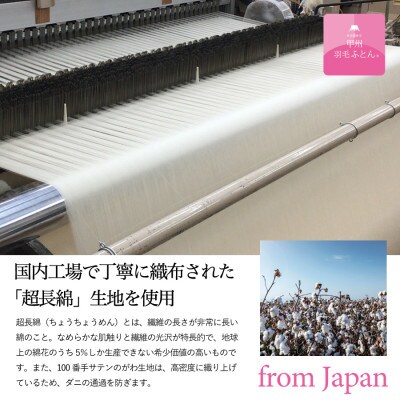 【甲州羽毛肌掛ふとん】ウクライナホワイトグース93%超長綿 (クイーン) ふとんカバー付 日本製