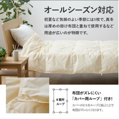 【甲州羽毛肌掛けふとん】ジャブジャブ洗える羽毛肌掛けふとん・シングル(ベージュ)日本製 専用ケース付