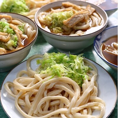 富士五湖セット「吉田のうどん」4食 「ほうとう」4食 合計8人前 つゆ・出汁入り味噌付 激辛味2種